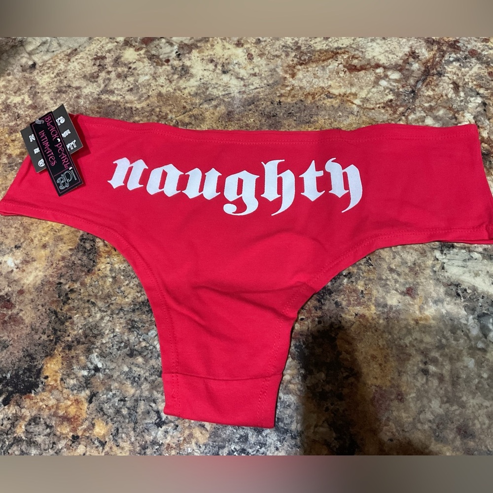 Red Naughty Print Panties-NWT